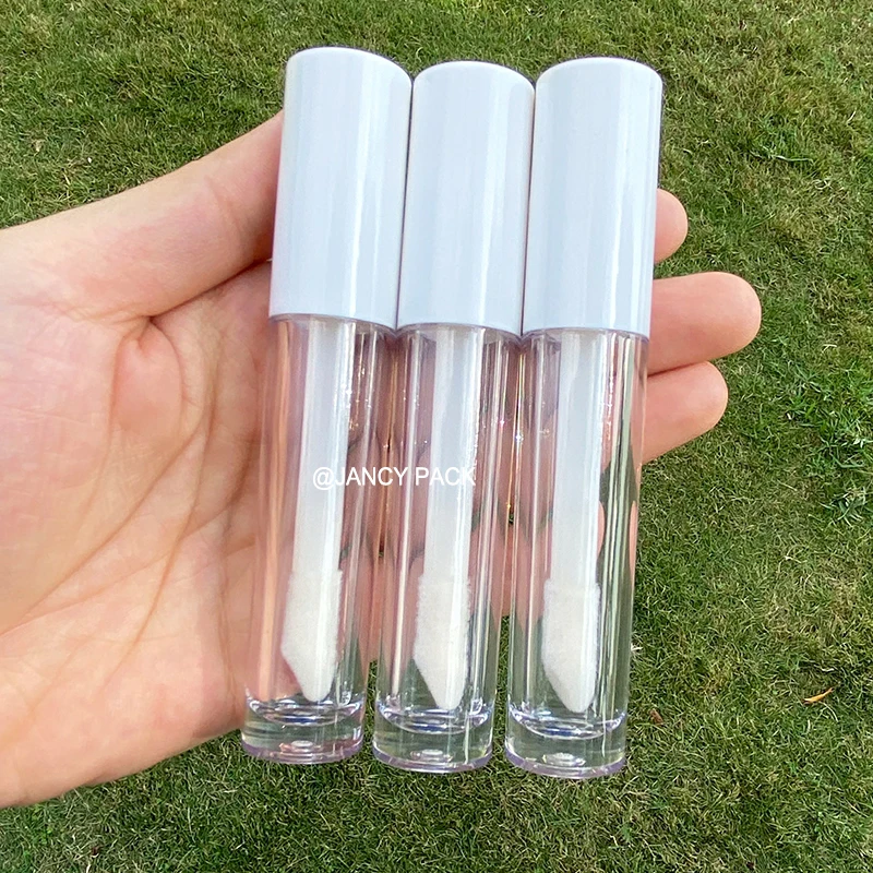 6ml Großen Pinsel Transparent Lip Gloss Flasche Klar Lip Glasur Rohr DIY Leere kunststoff Make-Up Rosa Weiß Lipgloss Lip balsam Flasche box