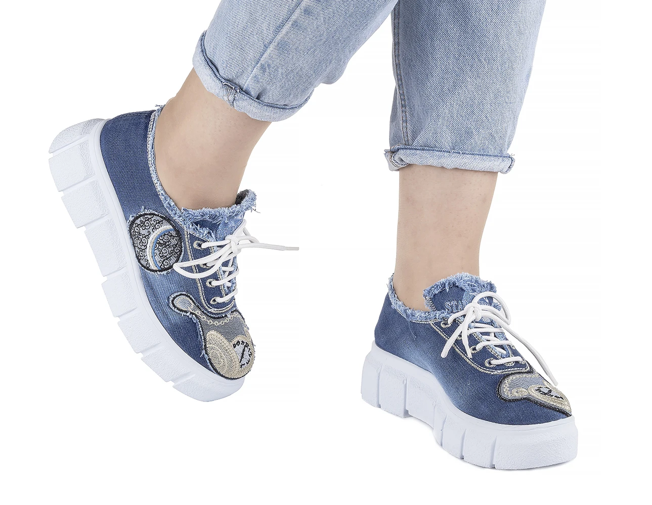 

Denim Fabric Handmade Sports Shoes / 1036 /women's shoes, denim shoes, denim sneakers, denim women shoes, jeans sneakers