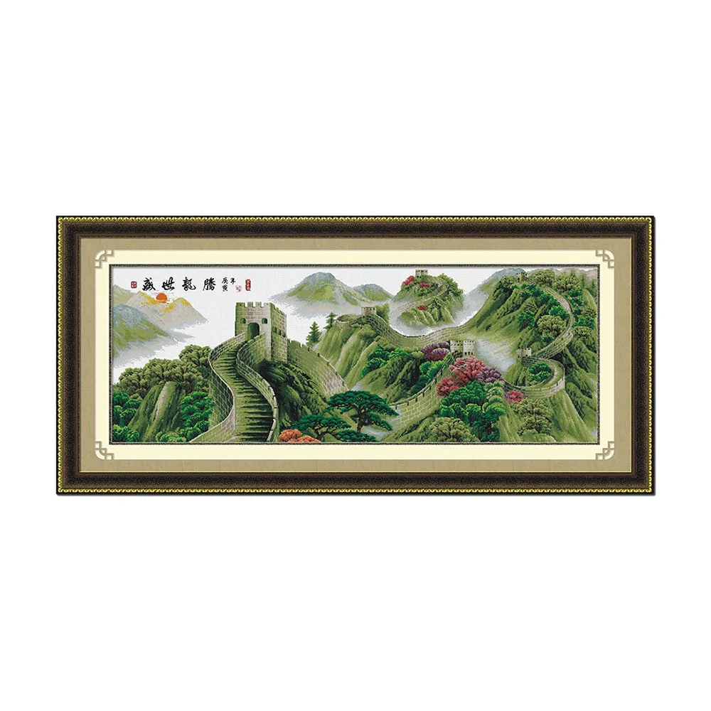 

Great Wall of China Landscape Stamped Cross Stitch Kit Embroidery needlework set