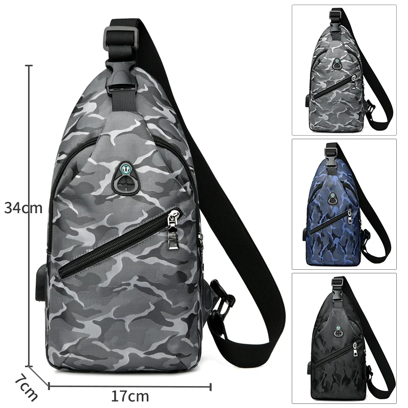 bandolera cruzada hombre Bolso cruzado de estilo Oxford con Logo personalizado para hombre, bandolera de hombro, informal, a la moda, resistente al