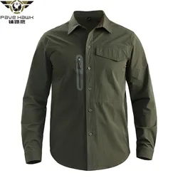 Military Tactical Quick Dry Stretch Shirt Men Thin Army Fan Shirt Outdoor Training Climbing Hiking Long Sleeve Fast Dry Shirts