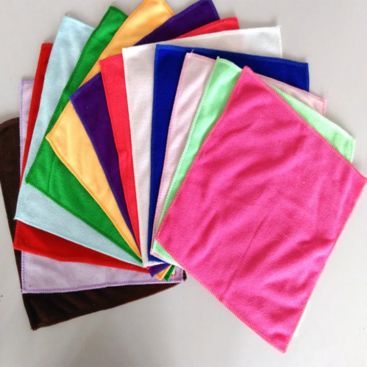 1Pcs 25*25 cm Clean Cloth Small Kerchief  Soft Square Hand Towel Microfiber Car Cleaning Bathroom Towels Water Absorbent