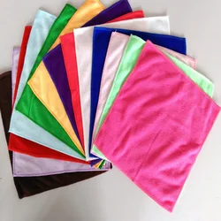 1Pcs 25*25 cm Clean Cloth Small Kerchief  Soft Square Hand Towel Microfiber Car Cleaning Bathroom Towels Water Absorbent