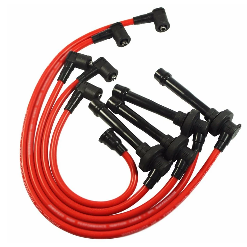 1pcs High Pressure Ignition Line Dividing Line Spark Plug Ignition Wire Set For 92-02 Honda Accord Civic Del Sol Spiral Core