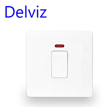 Delviz 영국 표준 벽 스위치 20A, 모델 86 흰색 이중 브레이크 스위치 패널, 고전력 제어 스위치, 에어컨 스위치