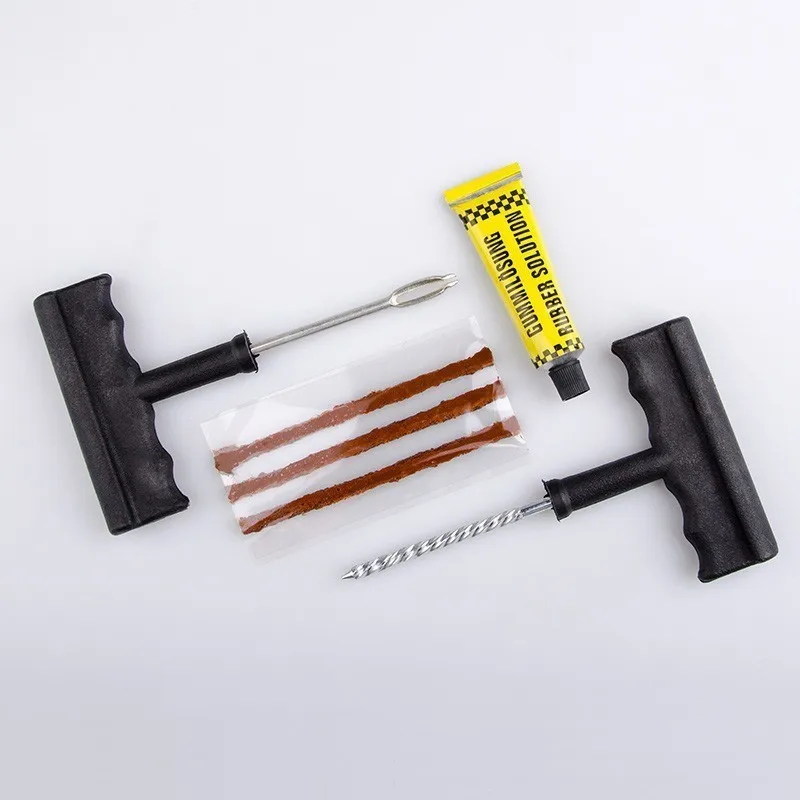 Repair Kit Tubeless Flat Tire Tyres Car Motorrad Tools 3 Wicks Included 6pcs/set Ar Motorcycle Battery Car Tire Repair Tool