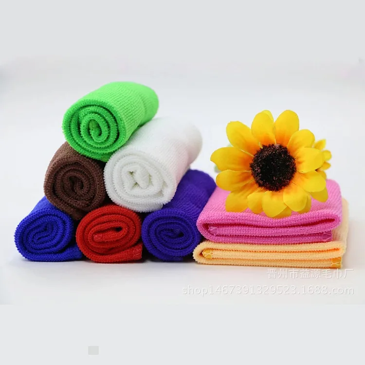 1Pcs 25*25 cm Clean Cloth Small Kerchief  Soft Square Hand Towel Microfiber Car Cleaning Bathroom Towels Water Absorbent