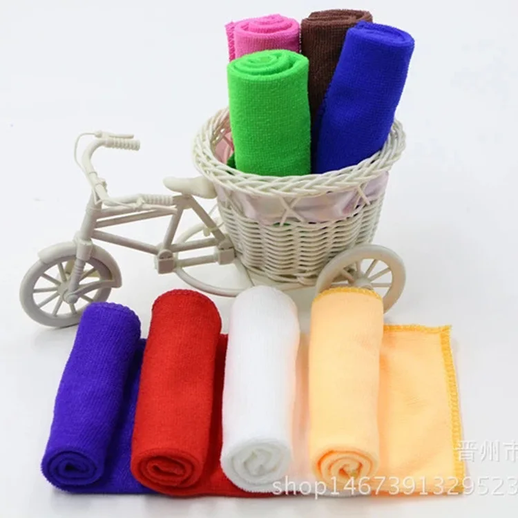 1Pcs 25*25 cm Clean Cloth Small Kerchief  Soft Square Hand Towel Microfiber Car Cleaning Bathroom Towels Water Absorbent