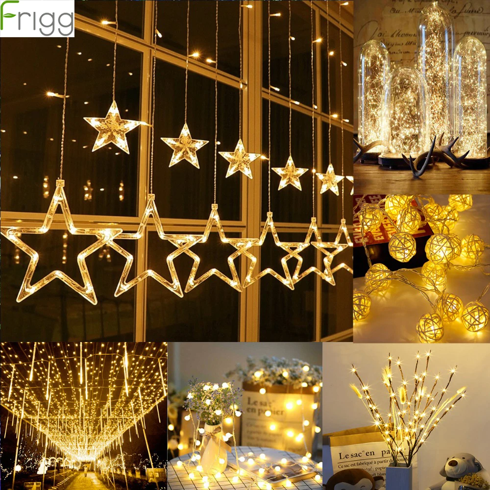 Frigg LED Light String Home Decoration Light Wire Garland Wedding Event Supplies  Fairy String Lamp for Indoor Home lighting