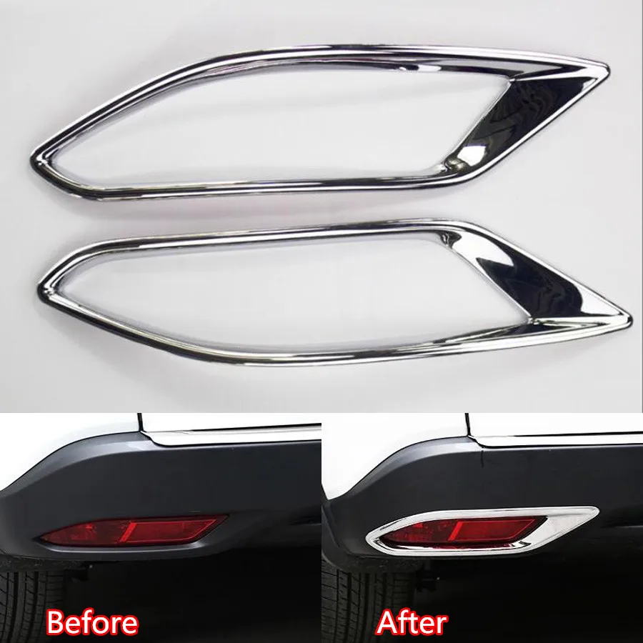 YAQUICKA 2Pcs/Pair Auto Car Rear Back Tail Fog Light Lamps Frame Trim Styling Sequins Fit FOR Honda Vezel HR-V 2014 2015