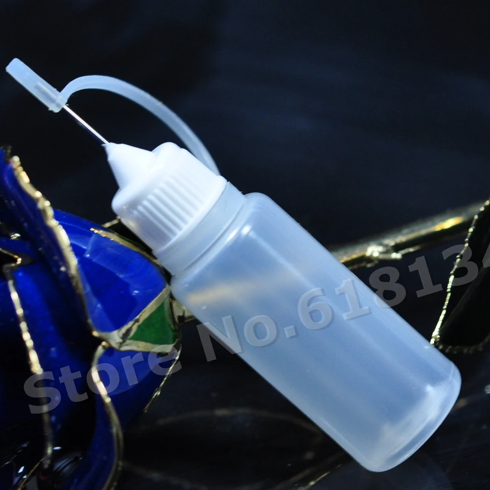 3800pcs / lot 15ml plastic needle bottle with screw metal needle cap wholesale