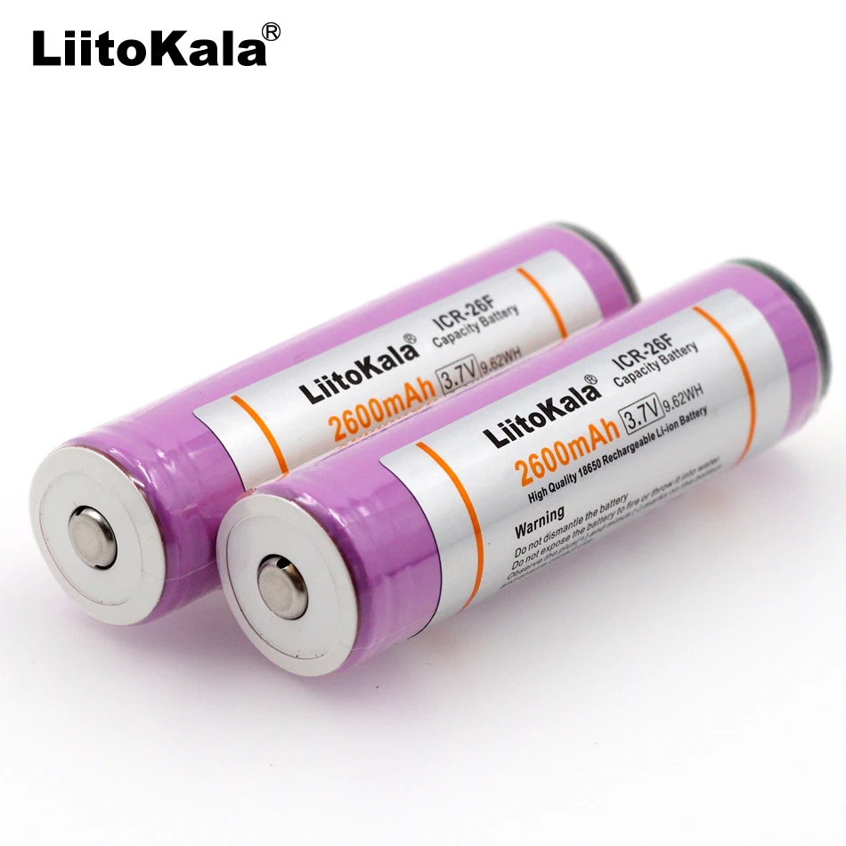 1-10 Pcs Liitokala Original 3.7V 18650 2600AMH ICR18650-26F Baterai Lithium Baterai Isi Ulang PCB Perlindungan Papan untuk