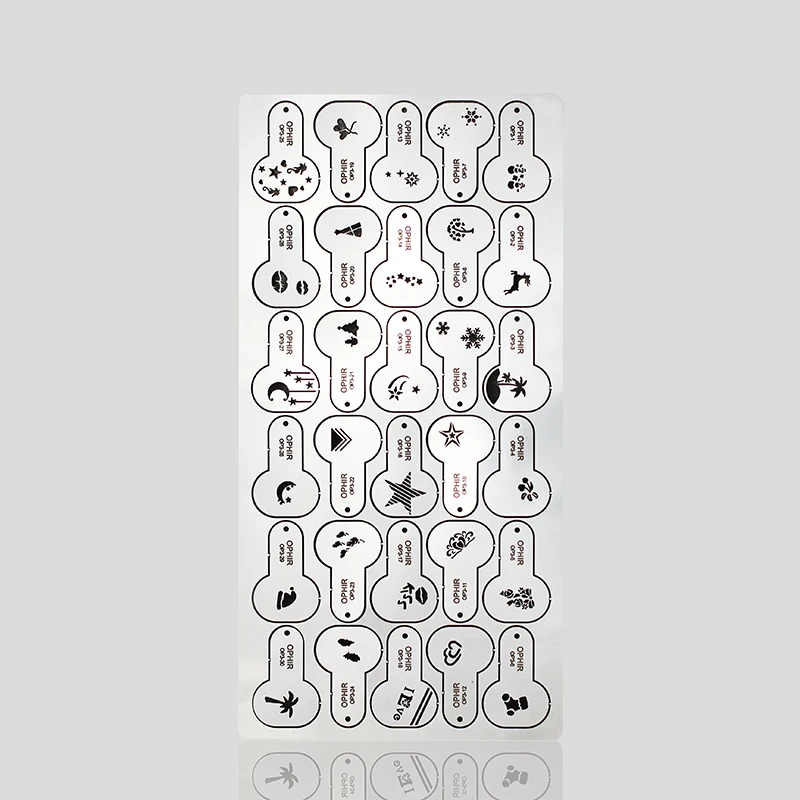 Трафареты для ногтей OPHIR металлический Аэрограф шаблоны для ногтей с изображением рождественских звезд инструменты для ногтей аэрограф для нейл-арта краски _ op3