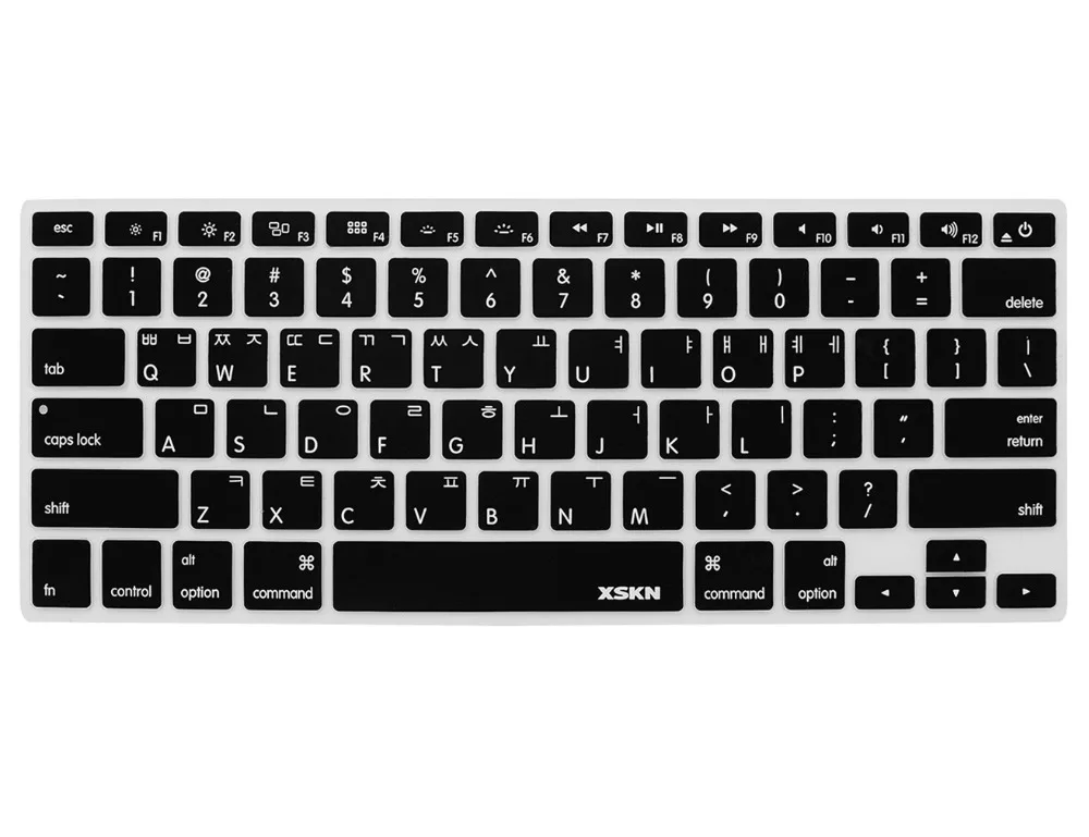 XSKN Korean Language Durable Silicone Keyboard Cover Skin for MacBook Air 13 Pro, Retina 13 15,  High Quality Soft keyboard Skin