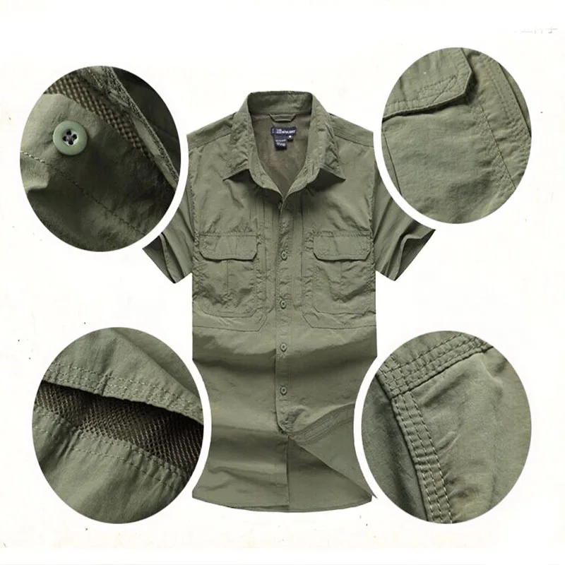 Tactical Military Shirt Men Breathable Quick Dry US Army Combat Shirt Summer Coolmax Shirt