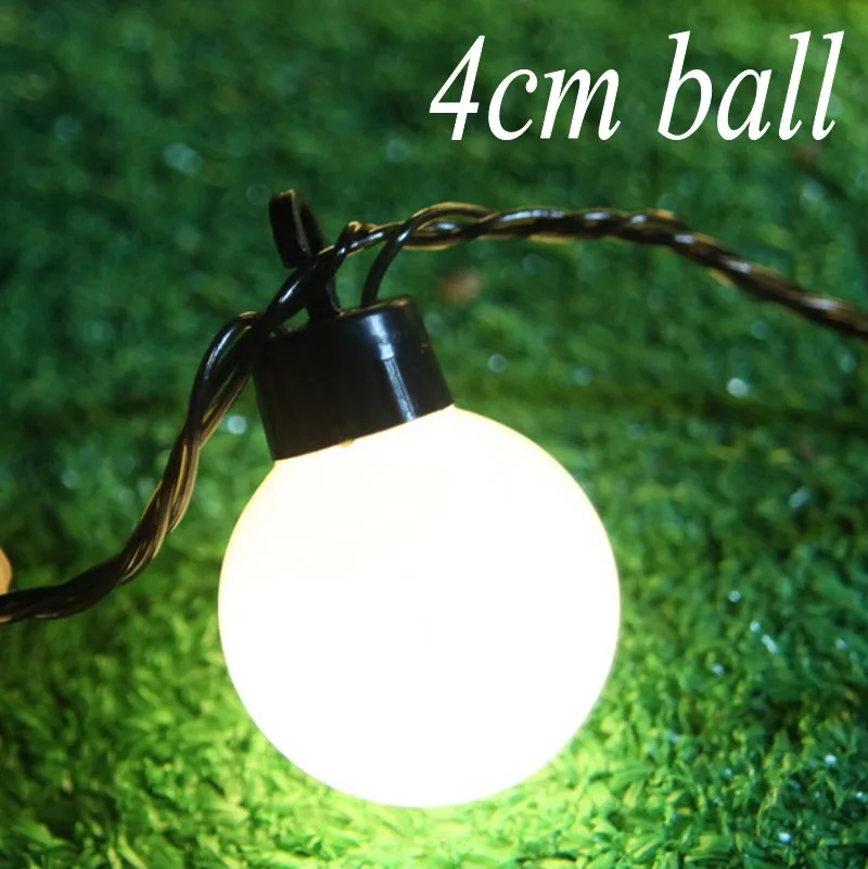 4CM Big Size 20 Balls 5M LED String Starry Lights Christmas Wedding Indoor Outdoor Decor String Lighting Dia 4 cm Led Lamps