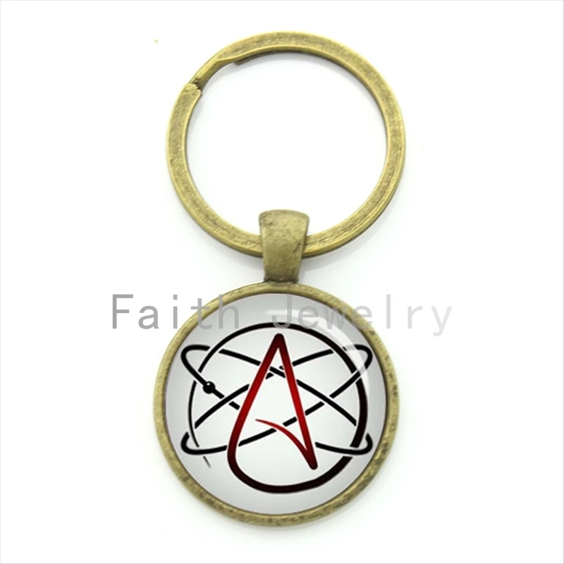 TAFREE Atheist atom symbol key chain fashion atheist keychain atheism movement jewelry women atheist gifts KC523