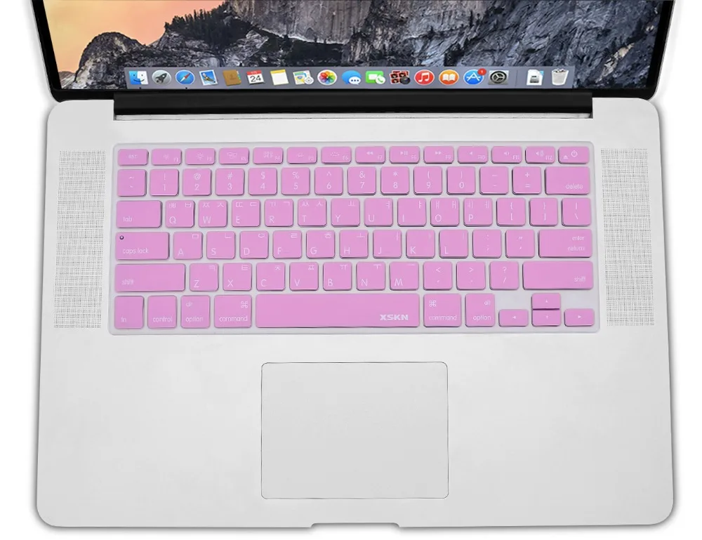 XSKN Korean Laptop Keyboard Skin Cover for Macbook Air Pro Retina 13 15 Pink Silicon Notebook Keyboard Stickers Protector