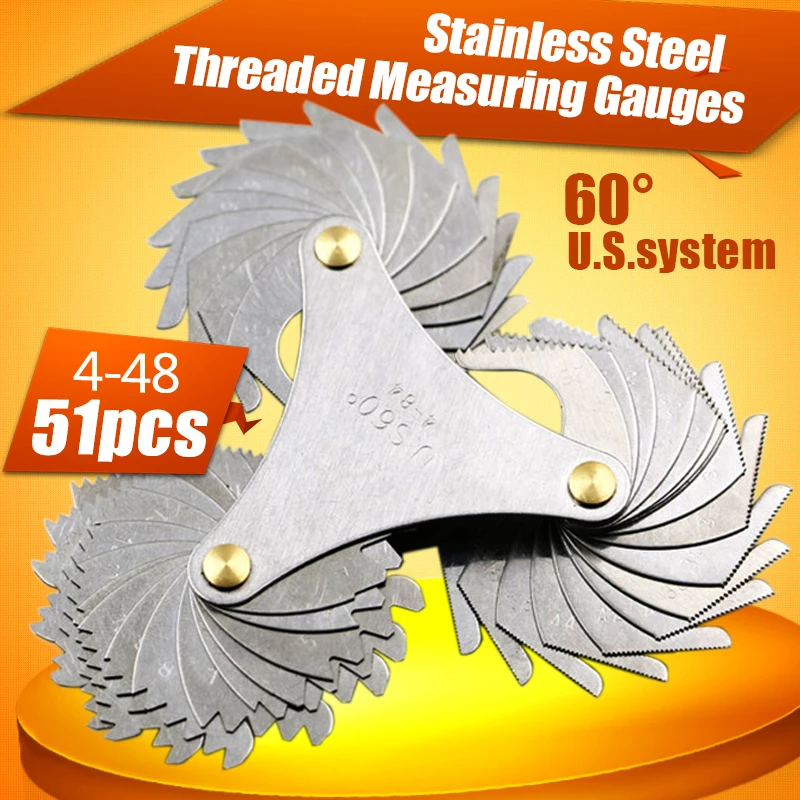 4-48 Thread Plug Gage Stainless Steel American Screw Pitch 60 Degree Thread Measuring Gage Gauge