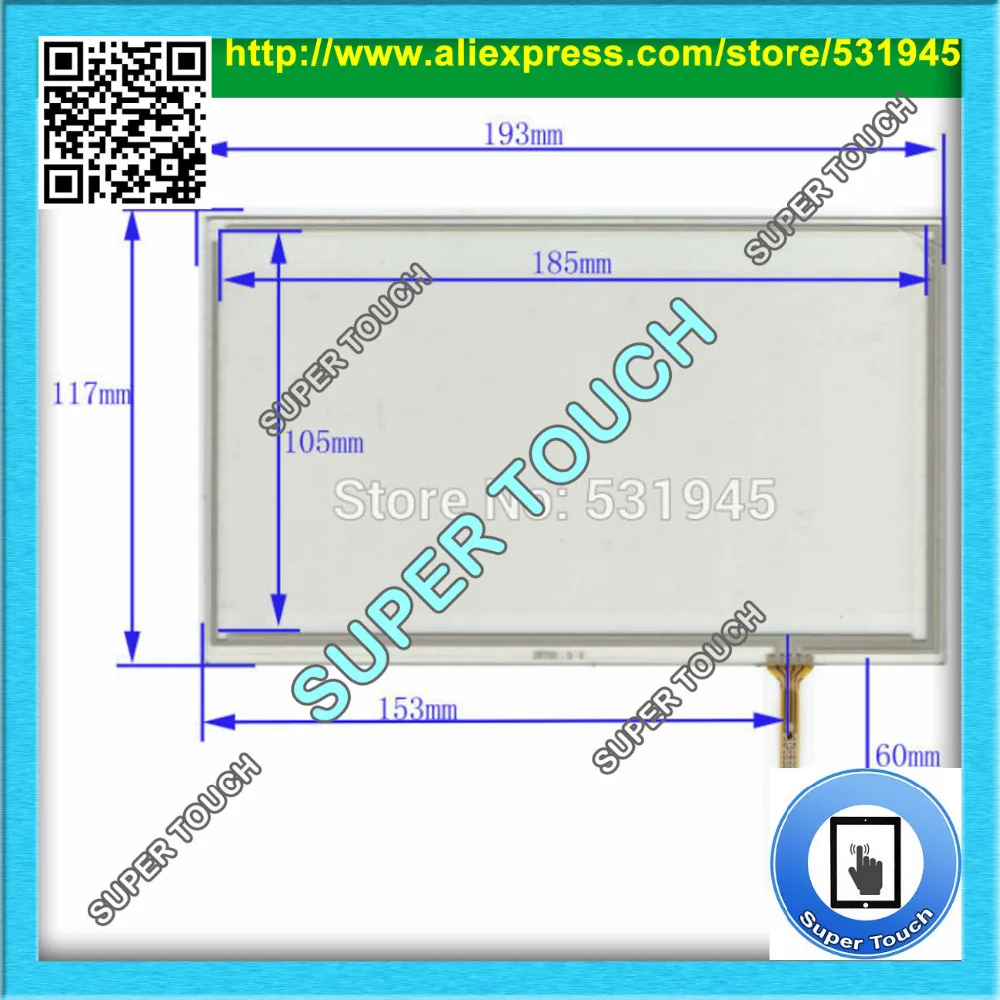 

ZhiYuSun POST 8 inch 4-wire resistive Touch Panel XWT90 193*117 Navigator TOUCH SCREEN 193mm*117mm GLASS LCD display