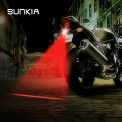 SUNKIA Fashion 4 Patterns Motorcycle Fog Lights Cool Motorbike Tail Light Rear Car Laser Brake Turn Bulb Accessories 12V