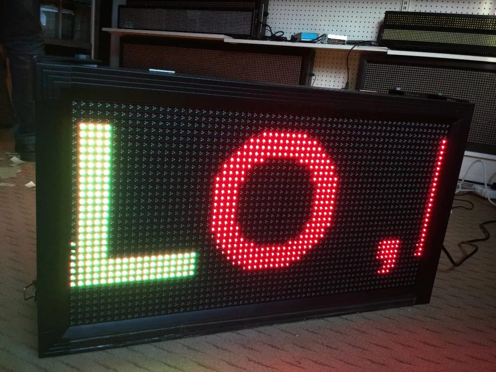 P10 Double sided Full Color RGB LED Sign outdoor scroll LED display information 32*96 pixel led message sign board running text