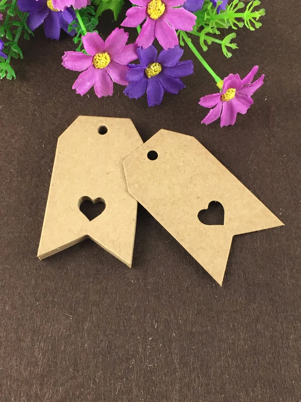 7*4cm 400PCS/Lot Kraft Hang Price With Heart Tags Blank Head Cards Gift/Price/Ticket/Luggage Label Mark Accept Custom Logo