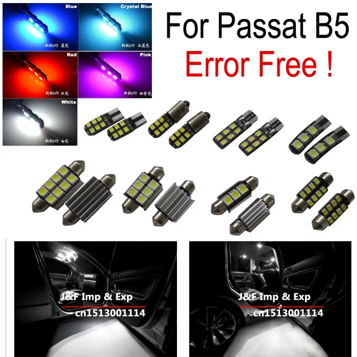 15 pcs X 100% canbus error free LED bulb Interior dome map Light Kit Package for  passat b5 (1998-2005)