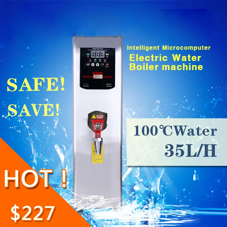 Máquina de água comercial passo a passo totalmente automática 35l caldeira de aço inoxidável aquecimento elétrico