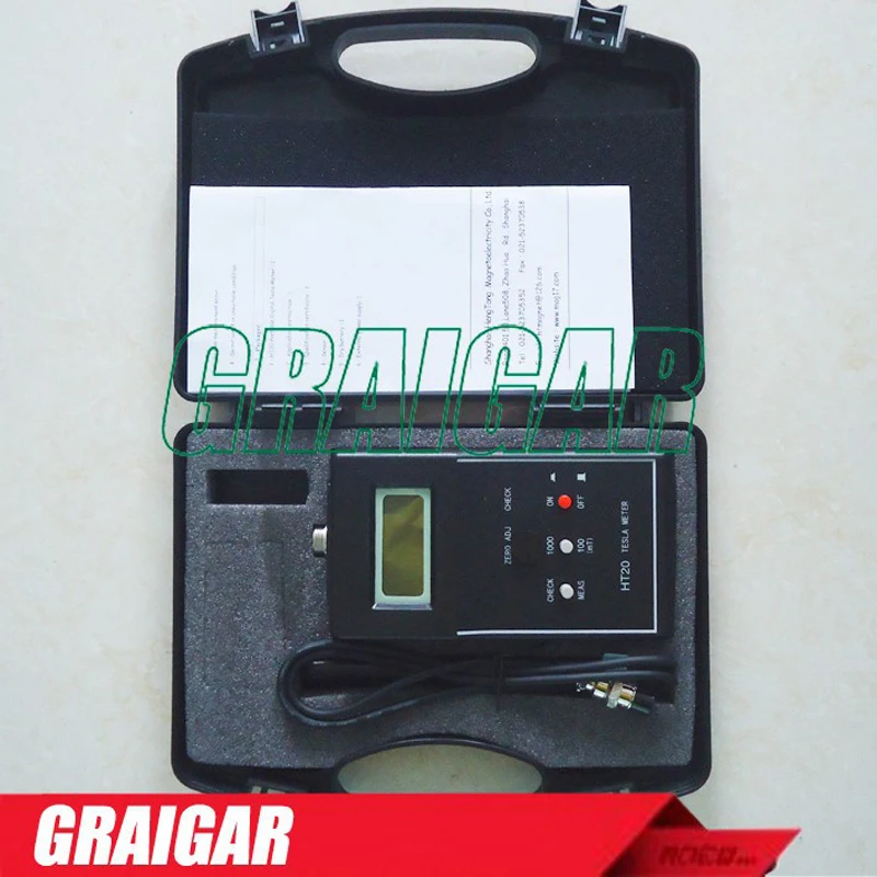 HT20 Digital Gauss Meter Tesla Meter Tester HT-20 Fluxmeter to Measure the Magnetic Field Magnets