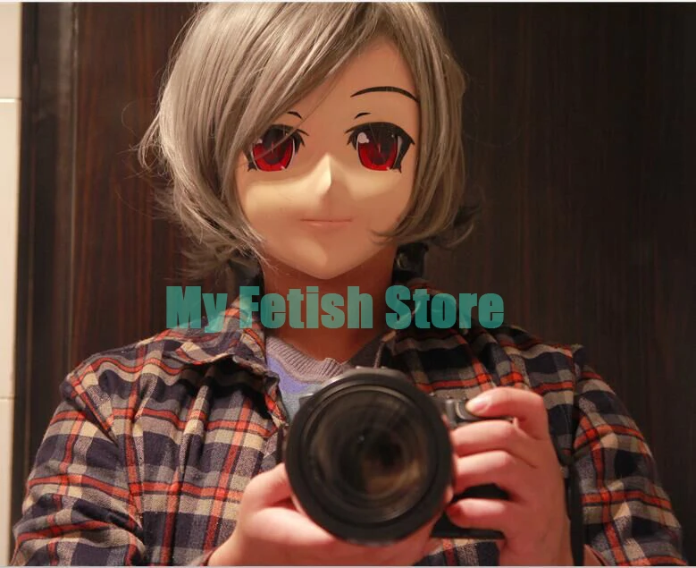 (KM82513) Super Quality Handmade Female ResinS  Half Face Mask Cosplay Kigurumi Mask Crossdresser Doll