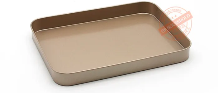 2Pcs/lot 10inch 24.8x18.8cm Rectangle Non-stick Baking Pan, Flat Bottom Bread Baking Tray Cake Pan