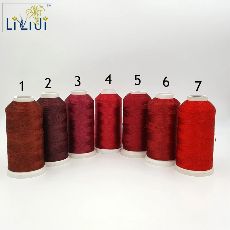 LiiJi Shining Silk Nylon Stread 3Strands Thread 0.2mm approx 1800 Meter for DIY Jewelry beads/forTassel Red Series No.1-7