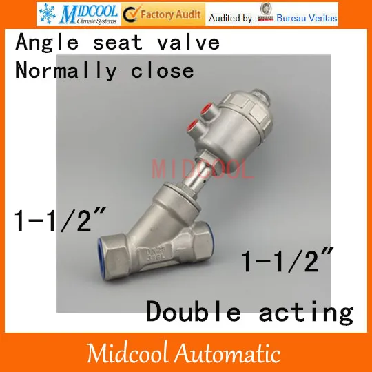 Pneumatic Stainless steel Angle seat valve  1-1/2