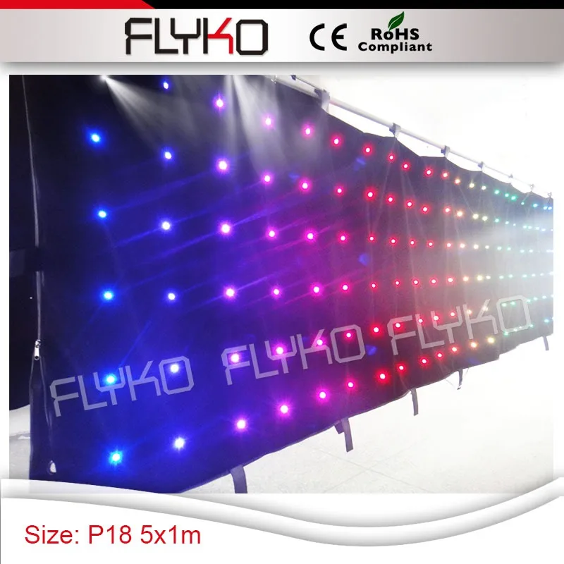 Christmas Wedding pixelflex led curtain price P18 event party stage dispaly video full color led curtain 1M *5M