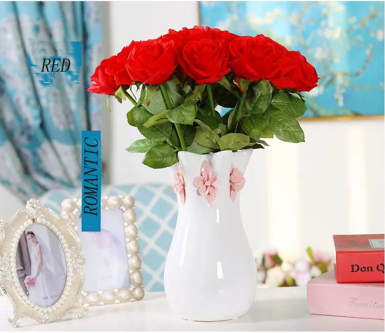 Bouquet Of red Roses Artificial Flower as creative Valentine's Day &wedding gift 2016 Home decorations whloesale DIY room decor