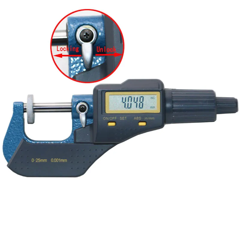 0-25mm micrometro digitale elettronico micrometro 0.001 millimetri micron al di fuori micrometro pinza calibro strumenti di misura