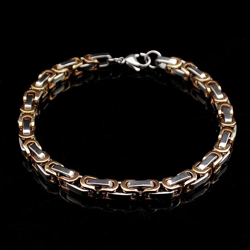 CHIMDOU Punk Rock Fashion Mini Cool Retro Stainless Steel Link Chain Bracelet Byzantine Men Women Jewelry Wholesale,AB187