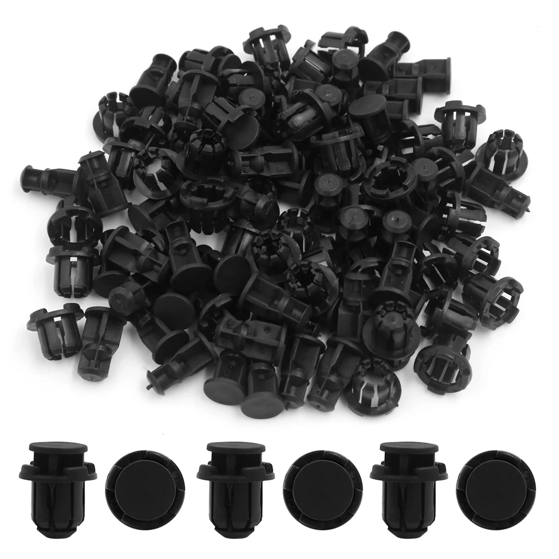X Autohaux 20/30/50/100Pcs Black Car Door Trim Fender Bumper  Rivets Plastic Push Clips Fasteners 14mm Hole Dia