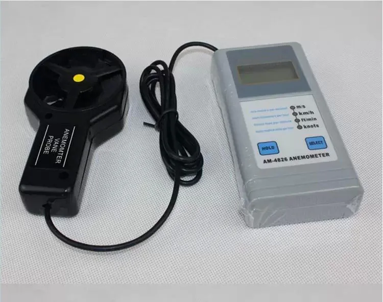 AM-4826 High Accuracy Anemometer Digital Wind Speed Tester Air Velocity Meter LCD with Separate Remote Sensor 0.4 ~ 30.0 m/s