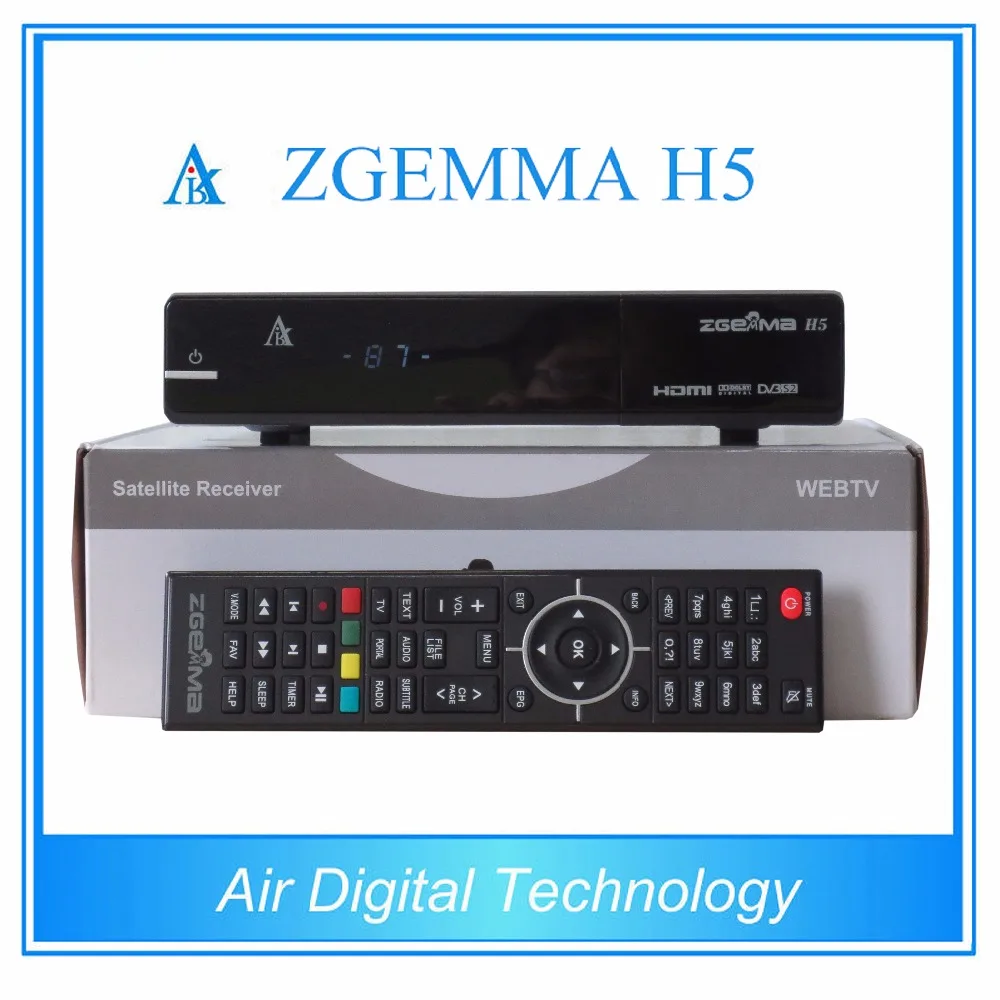 ZGEMMA H5 original Enigma2 Linux satellite receiver combo dvb s2 dvb t2/c satellite tv decoder  support HEVC/H.265