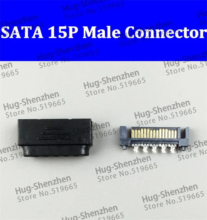 

10pcs Black SATA Pierce SATA 15pin 15P Male Terminal Connector shell for DIY Power Supply Cable