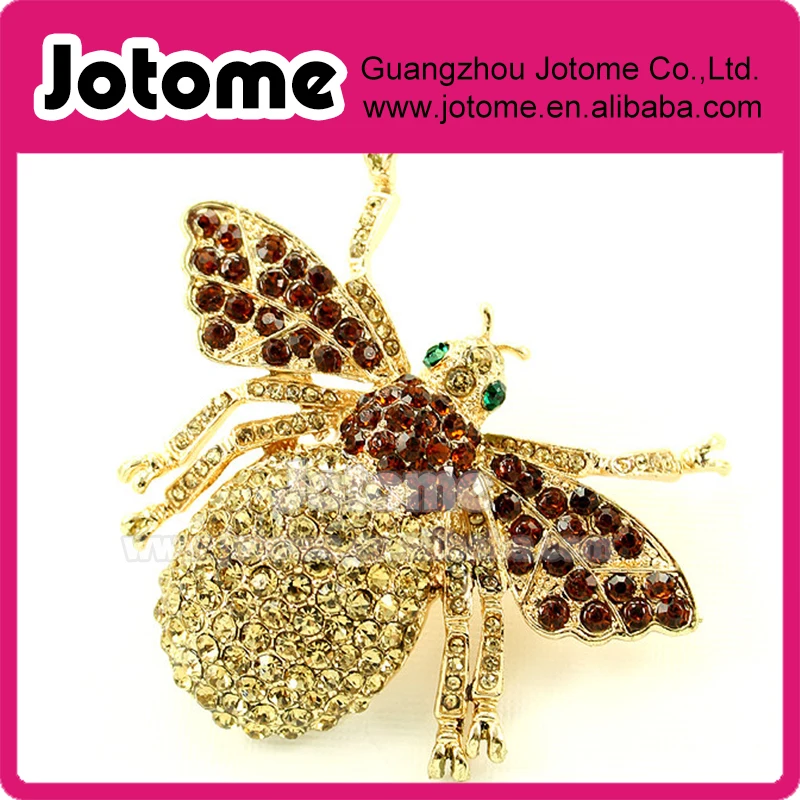 DHL FREE SHIPPING wholesale  Crystal Gold Component, Bumblebee Brooches, DIY Project Craft Jewelry Embellishment 5.7cm