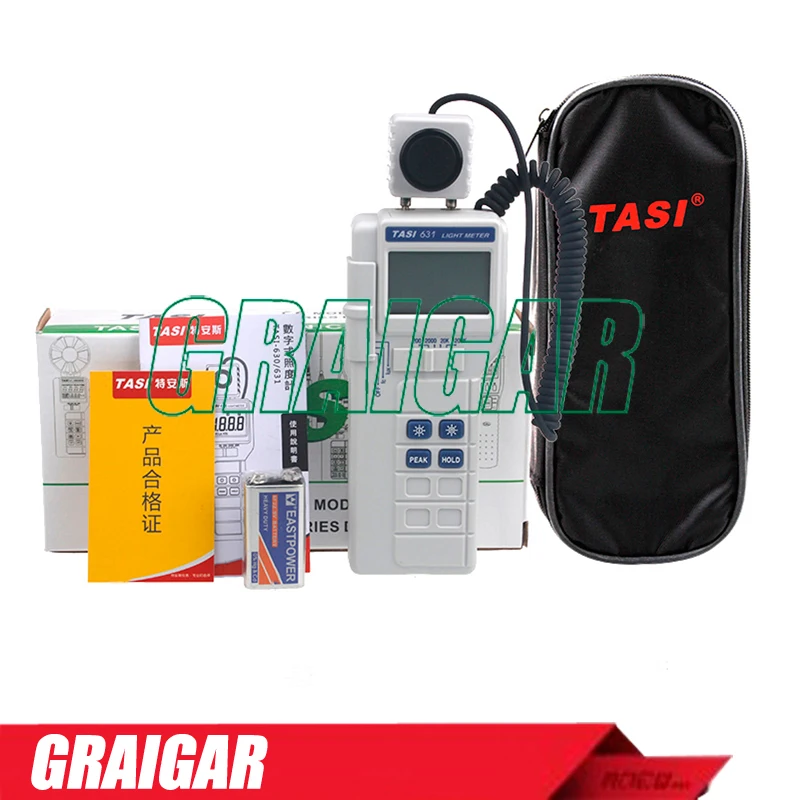 TASI-631 Digital Light Meter Luxmeter Environmental Testing Instrument Hand-Held with Large LCD Screen