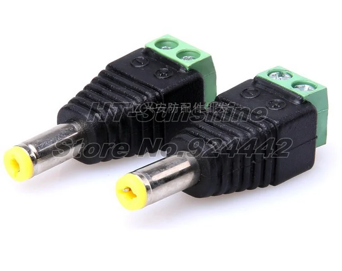 30PCS/LOT   DC 2.1x5.5mm Power Male Plug Jack Adapter Wire Connector for CCTV