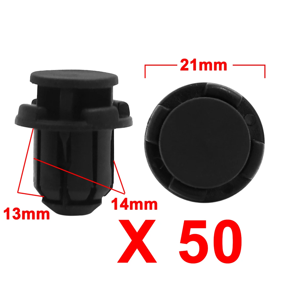 X Autohaux 20/30/50/100Pcs Black Car Door Trim Fender Bumper  Rivets Plastic Push Clips Fasteners 14mm Hole Dia