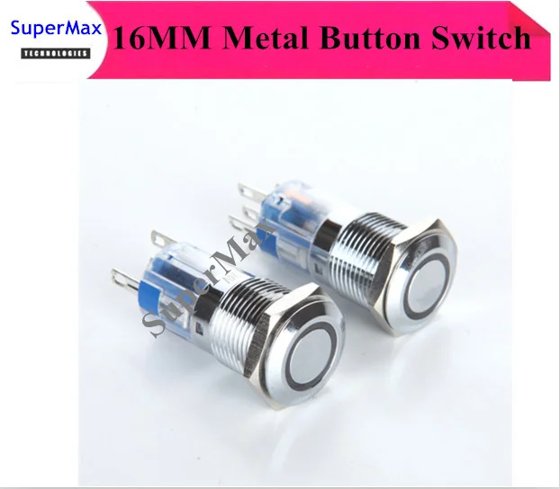 Hot sell 16mm metal weaterproof Oil proof push button switch with lock and LED Stainless steel car angel eye switch