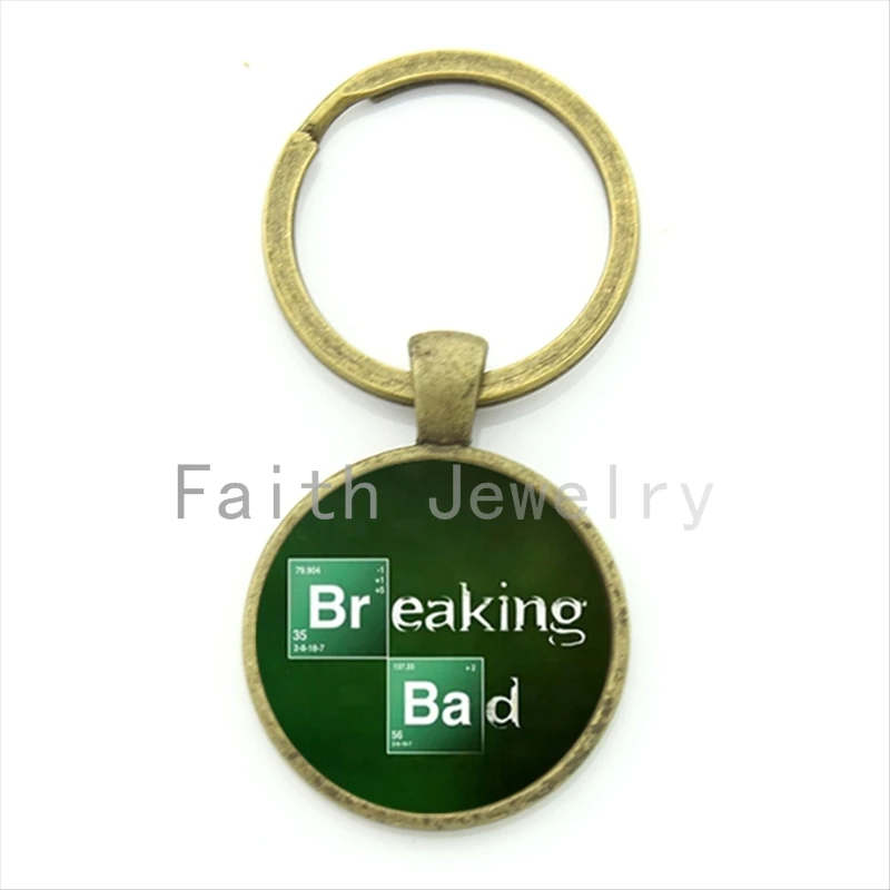 TAFREECharacter Breaking Bad art picture glass cabochon key chain gentleman solid color keychain jewelry handmade gift KC 062