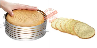 1Psc 12inch  Adjustable Stainless Steel Mousse Mould Layer Cake Slicer Kit Slicing Cake Setting Ring DIY Bakeware Tools