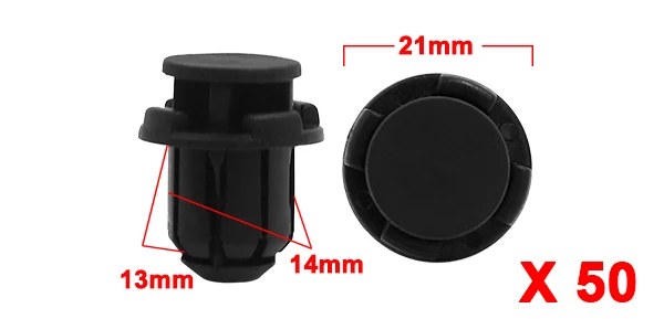 X Autohaux 20/30/50/100Pcs Black Car Door Trim Fender Bumper  Rivets Plastic Push Clips Fasteners 14mm Hole Dia